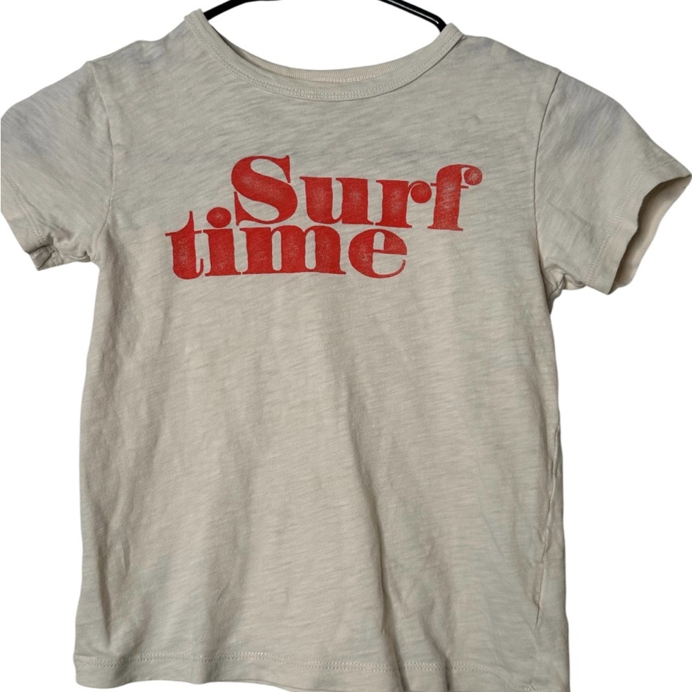 Crewcuts Kids T-Shirt - Cream and Red (Size 4/5)